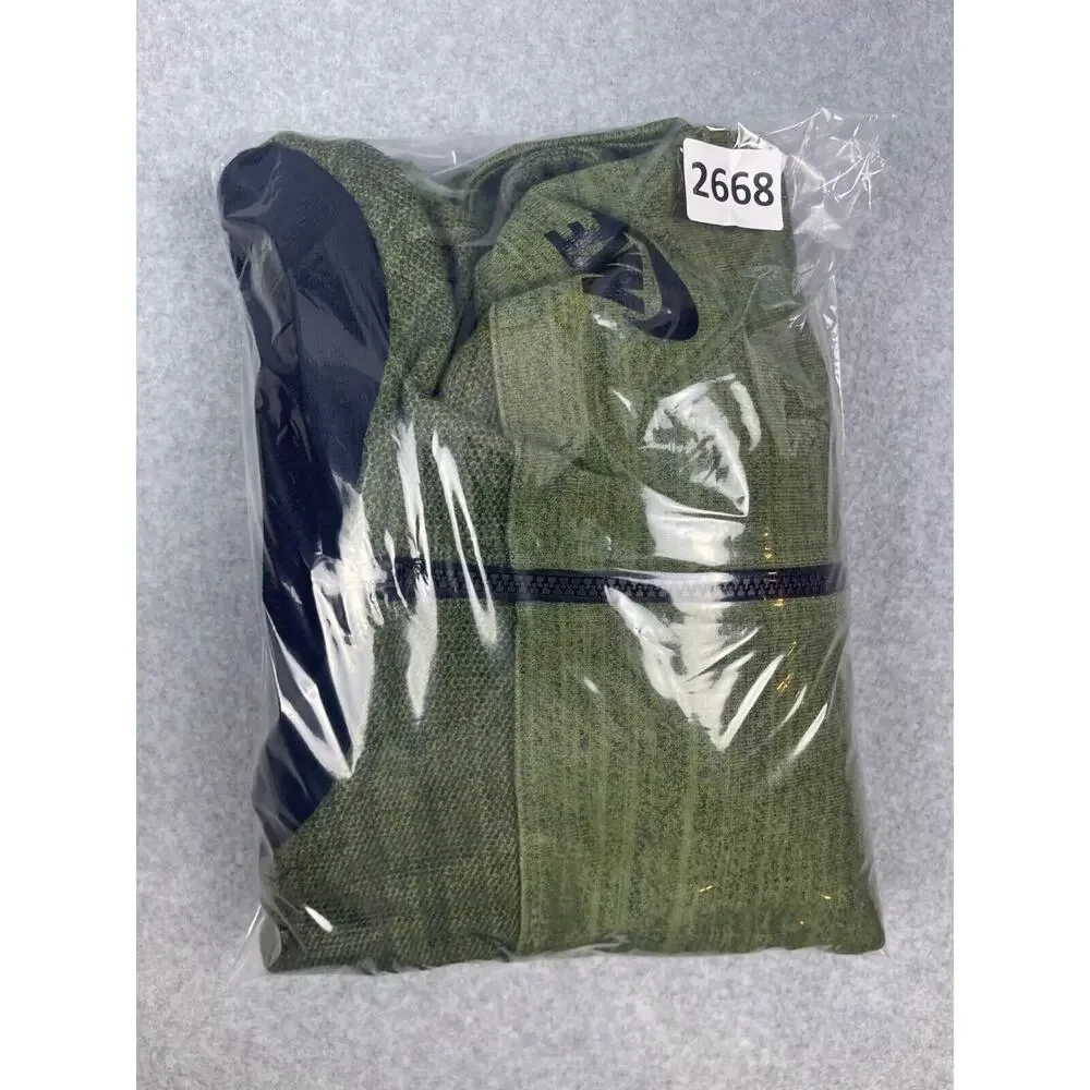 Nike Advance 15 Knit Jacket Men's‎ 2XL Green Full Zip Striped Long Sleeve 837008